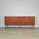 Modernist teak enfilade vintage 1960s design by Louis Paolozzi.