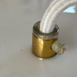 brass and porcelain pendant light - Sweden 60s/70s