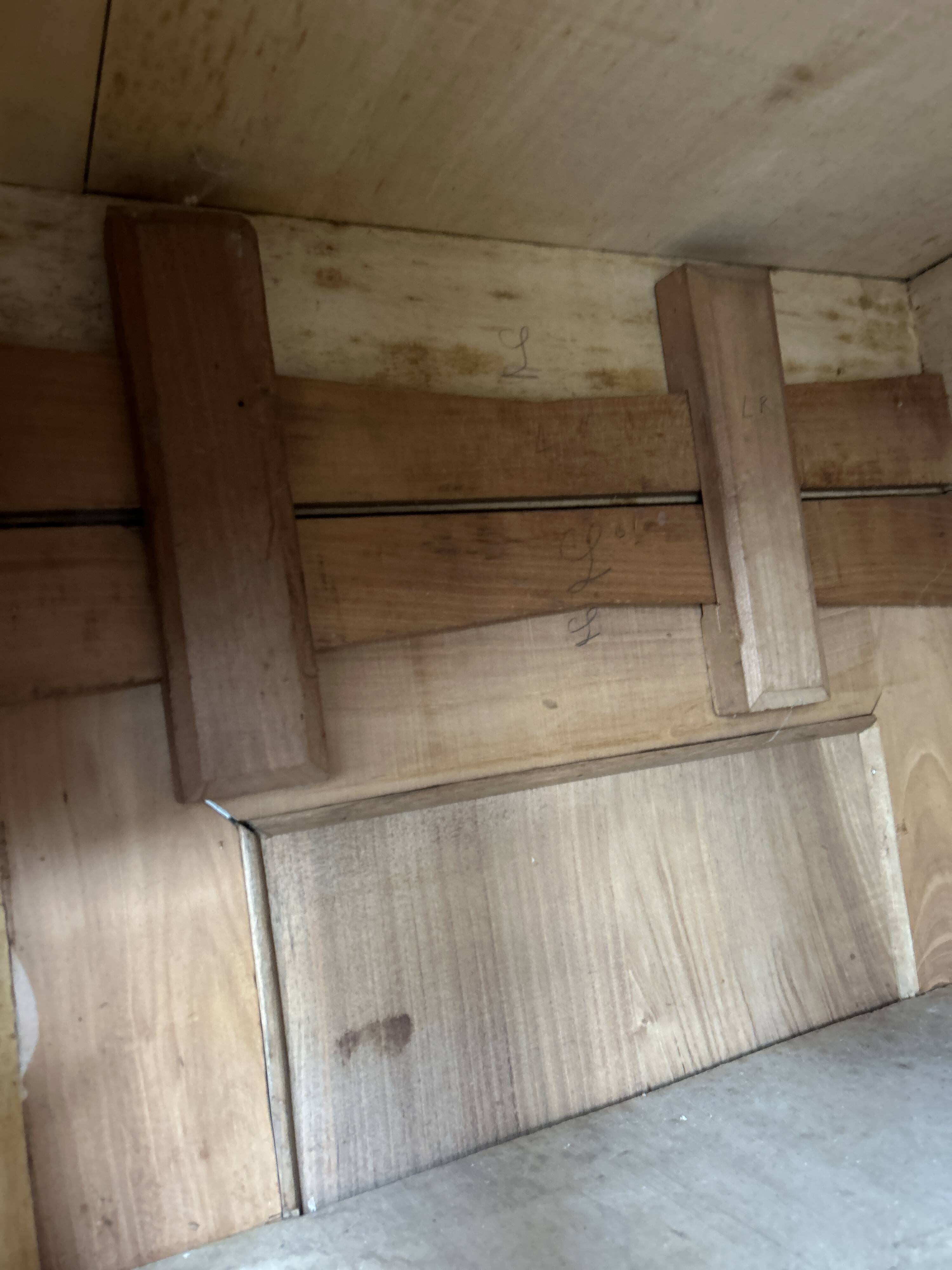 Two-door painted wardrobe, Louis XIV style, Alsatian regional work.