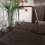 Metal bottle holder basket - 1950s
