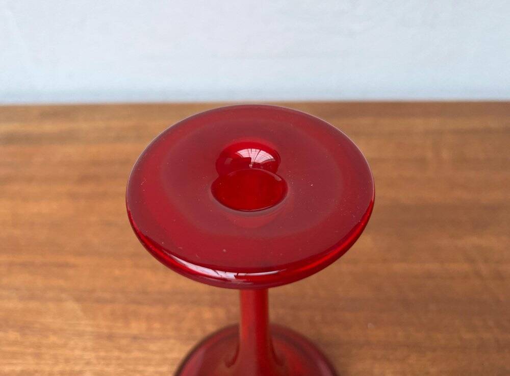 Vintage red glass solifleur vase by Cari Zalloni for WMF.