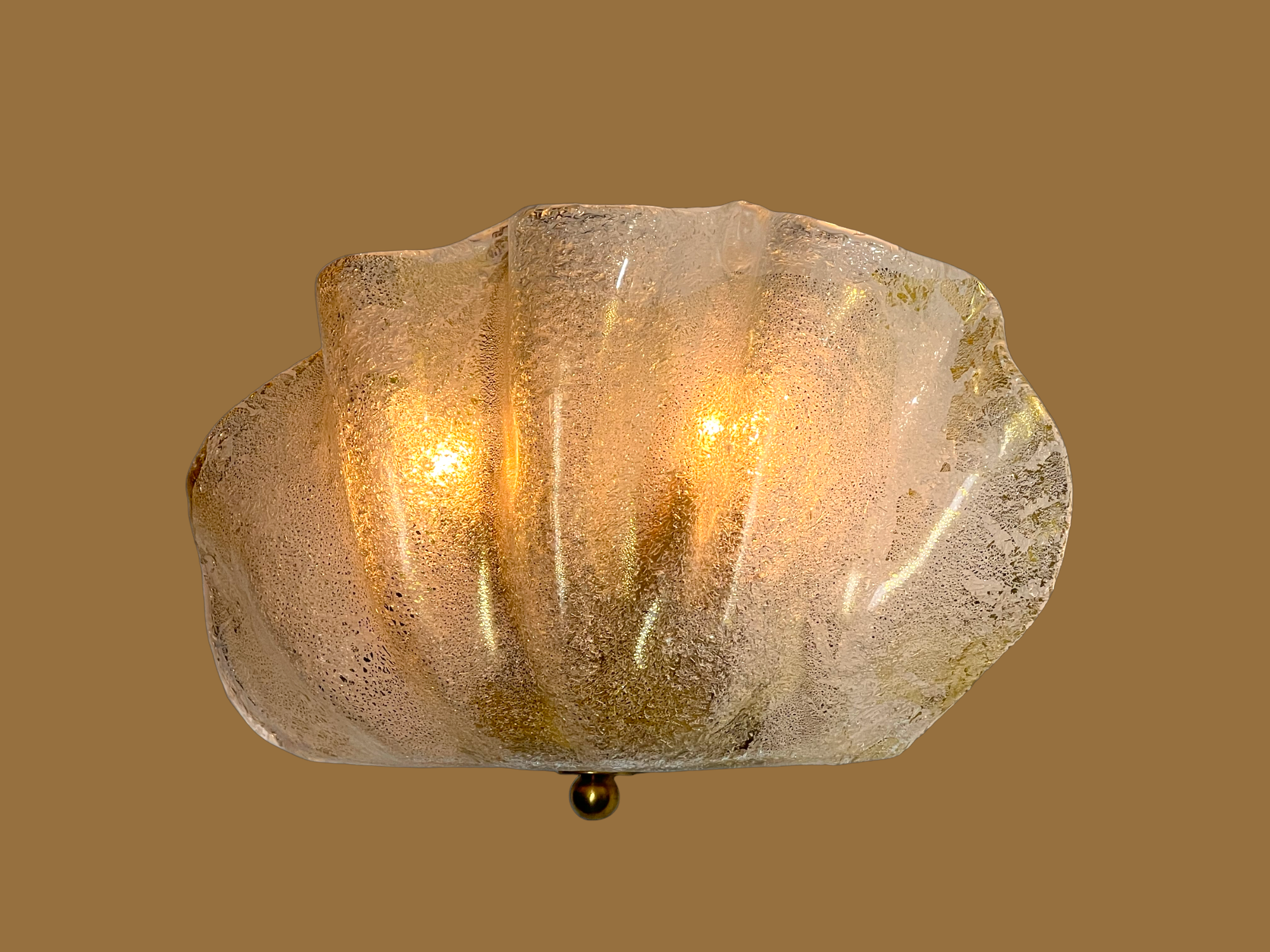 Paire d appliques mural en verre de murano en forme de coquillage des années 70