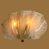 Paire d appliques mural en verre de murano en forme de coquillage des années 70