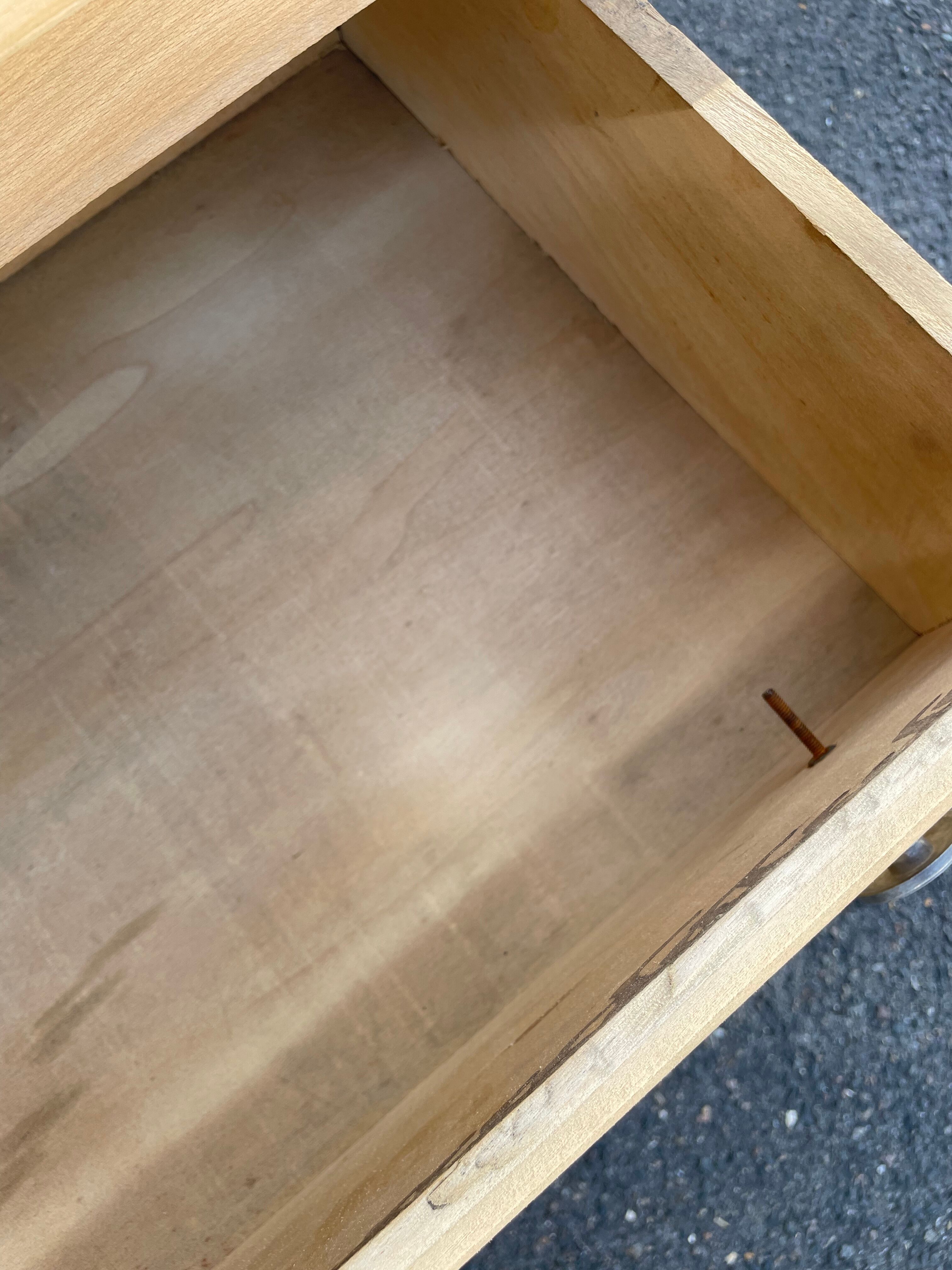 Aerogummed vintage chest of drawers, compass feet