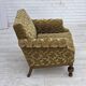 1960s, Danish armchair, furniture velour, carved oak wood.
