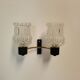 Vintage Arlus wall lights in glass and brass from the 1970s.