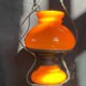 Pendant chandelier, vintage, opaline, Orange, 1970s