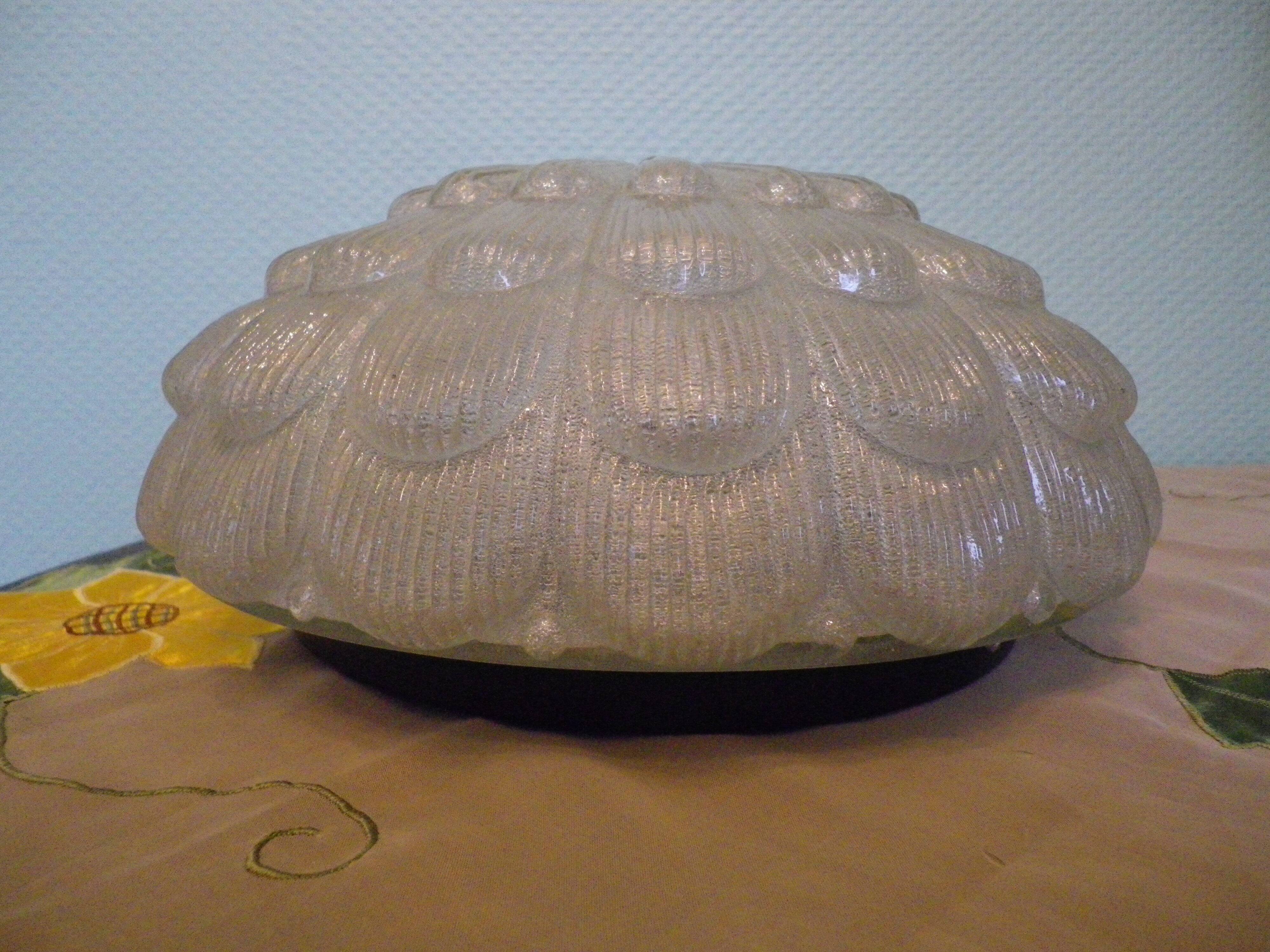 Flower-shaped press glass and glass ceiling light