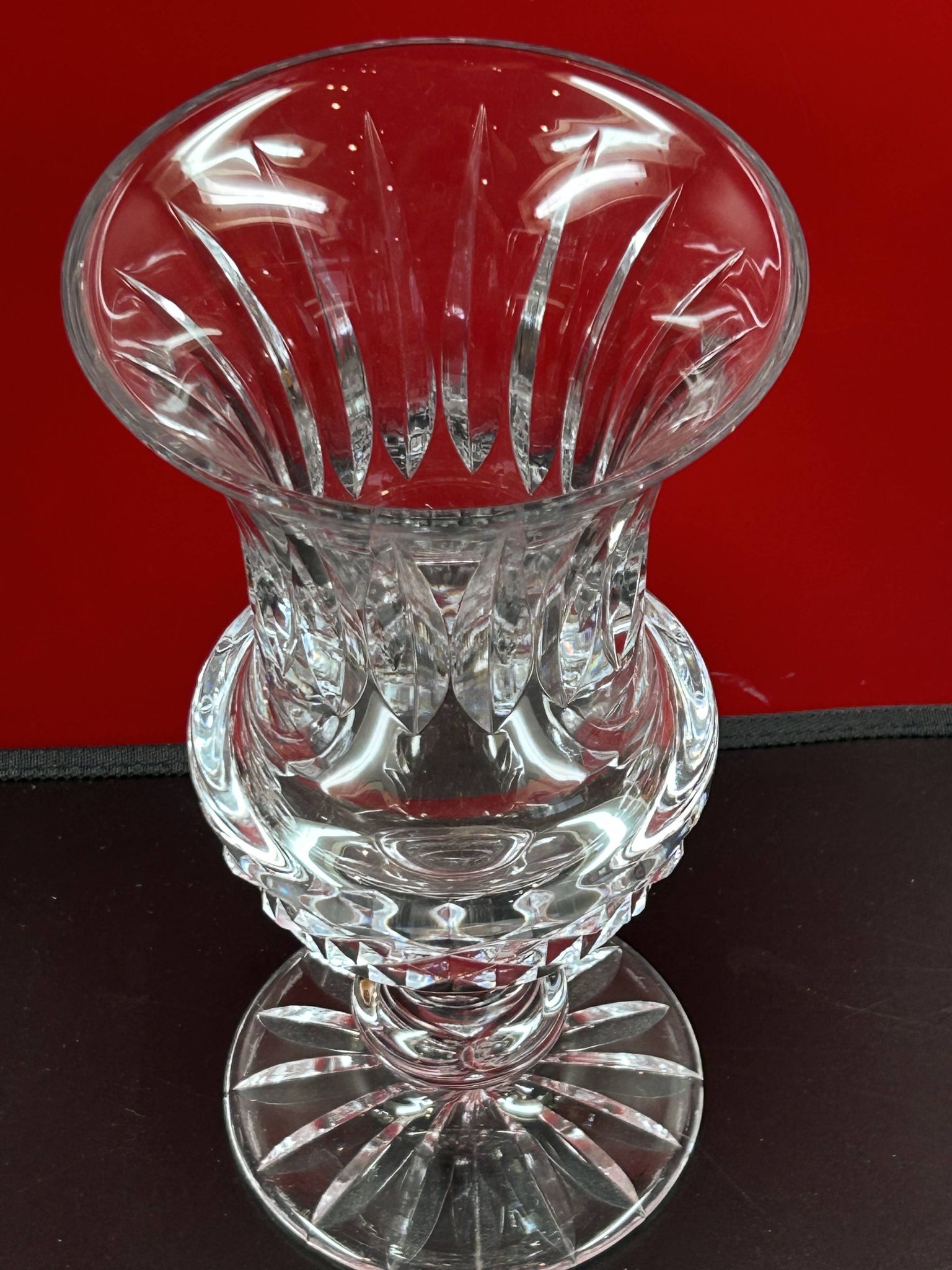 Sèvres crystal vase - signed on the base - 25.5 cm