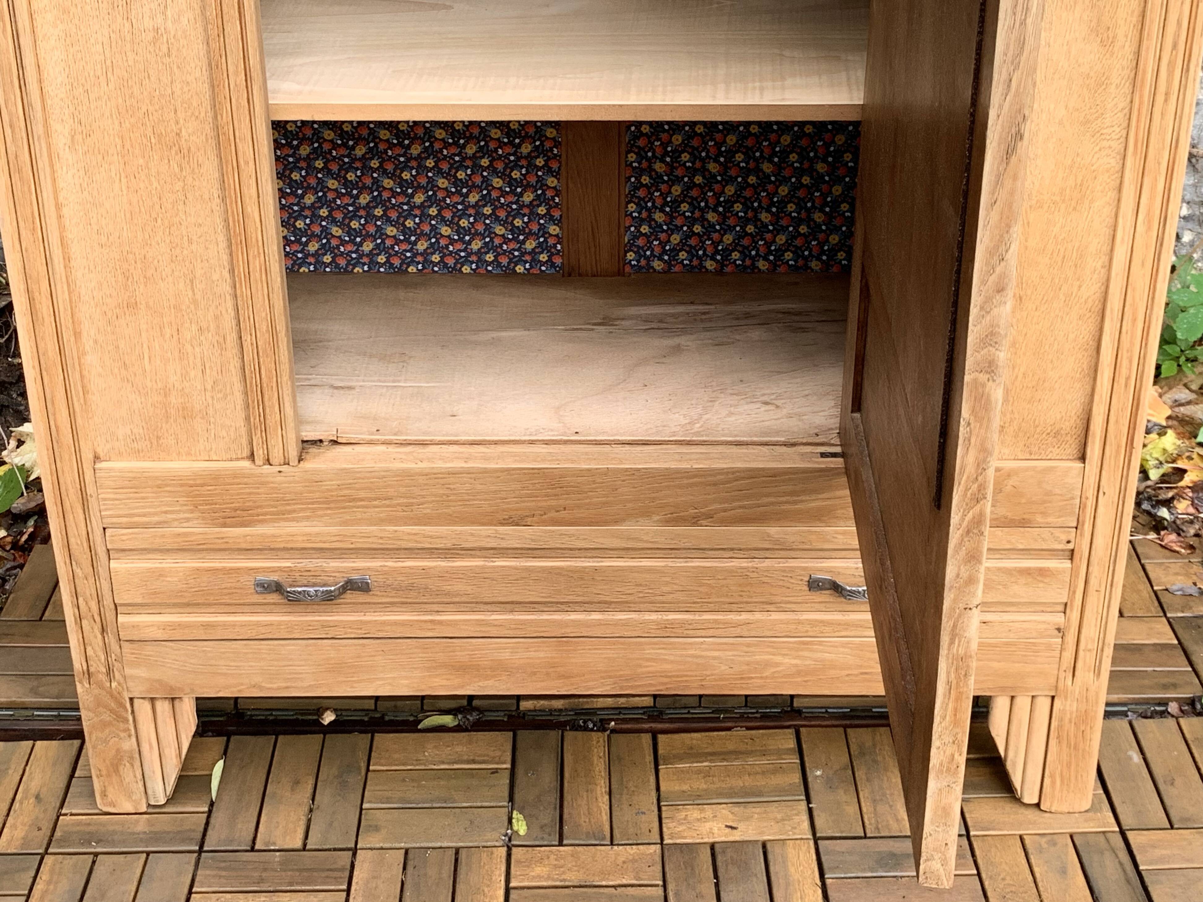 Parisian art deco cabinet in raw wood 1930