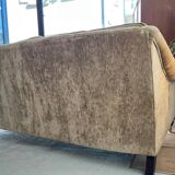 Beige velvet sofa