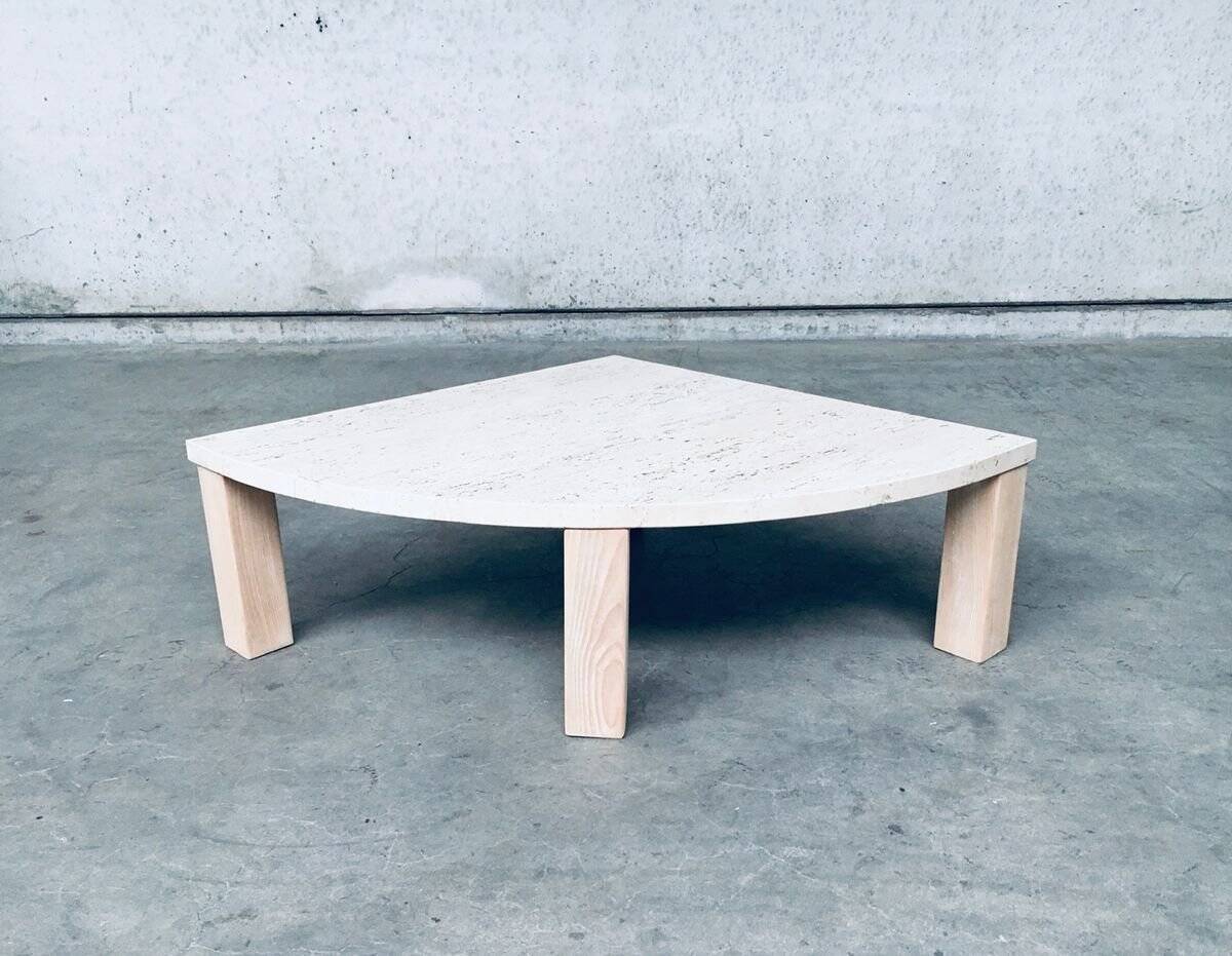 Mid-Century Modern Travertine Edge Side Table, Italy, 1970s