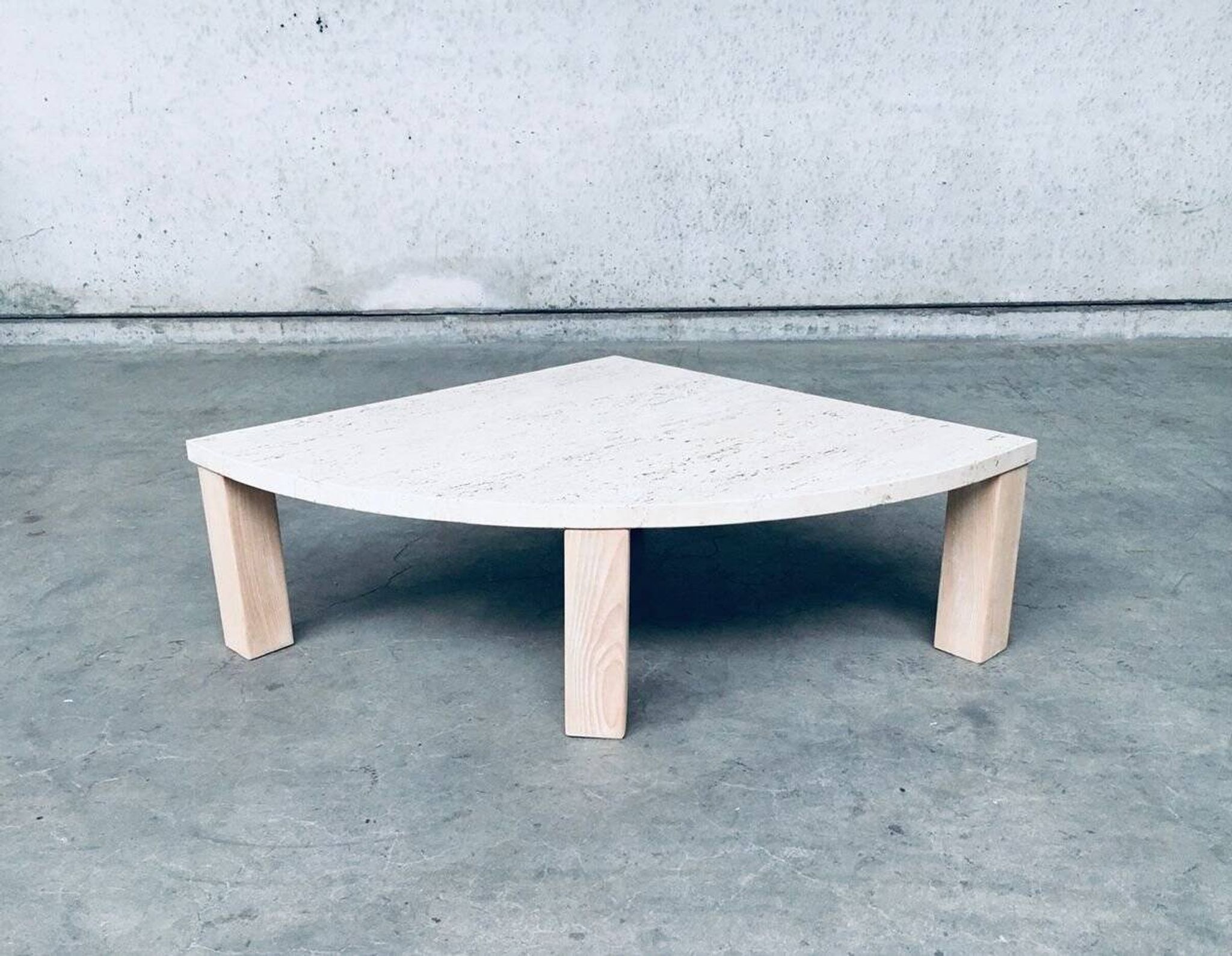 Mid-Century Modern Travertine Edge Side Table, Italy, 1970s