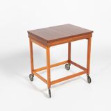 Scandinavian side table 1960s on wheels
