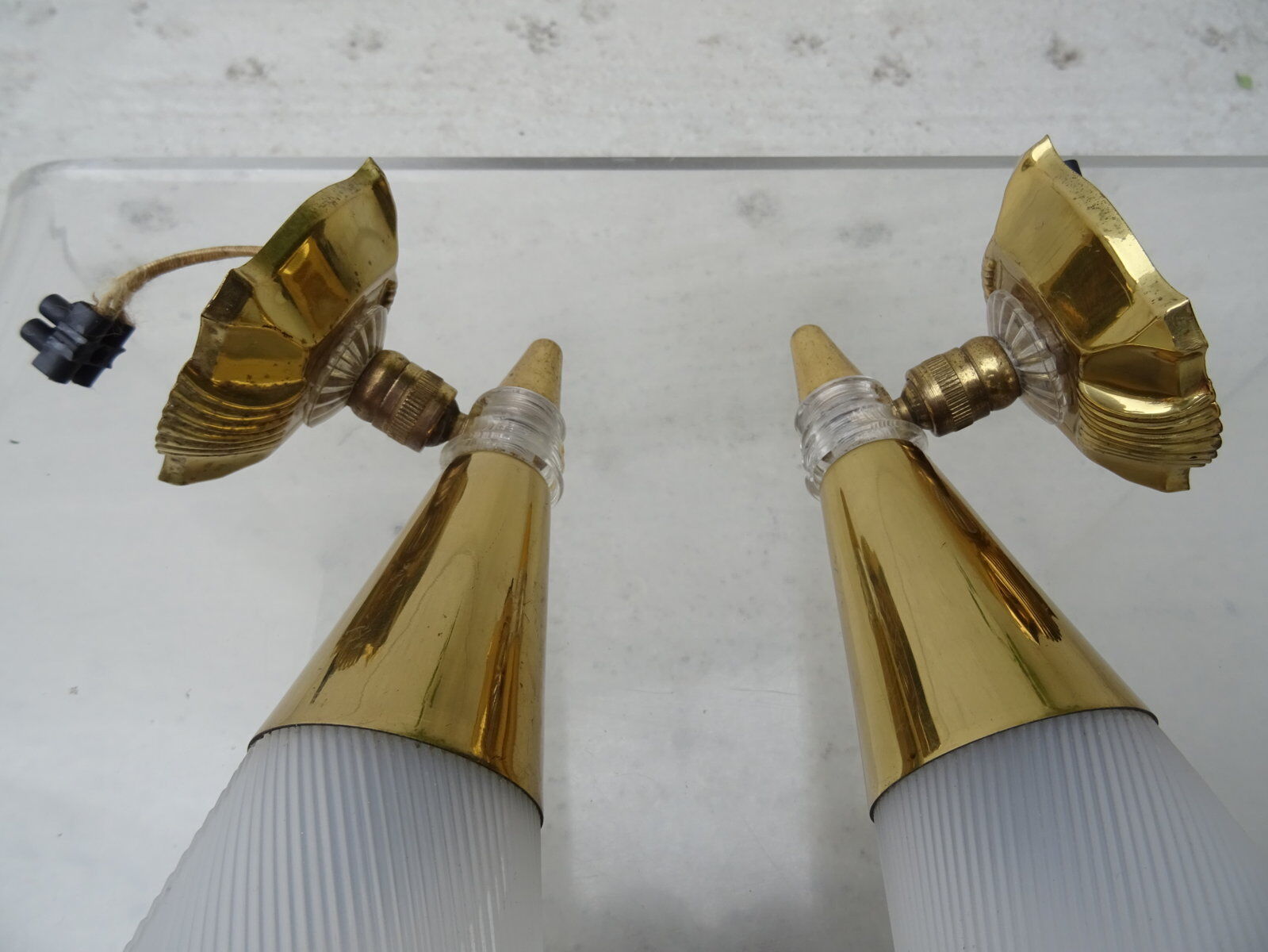 Pair of cone wall lamps 1950