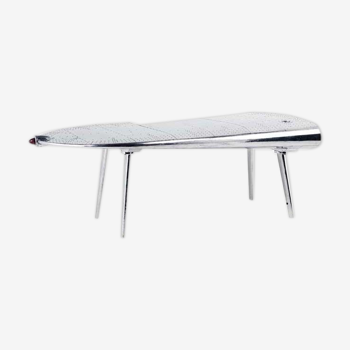 Eichholtz desk wing left (polished aluminium, finish new grey oak 214 x 110cm)