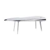 Eichholtz desk wing left (polished aluminium, finish new grey oak 214 x 110cm)