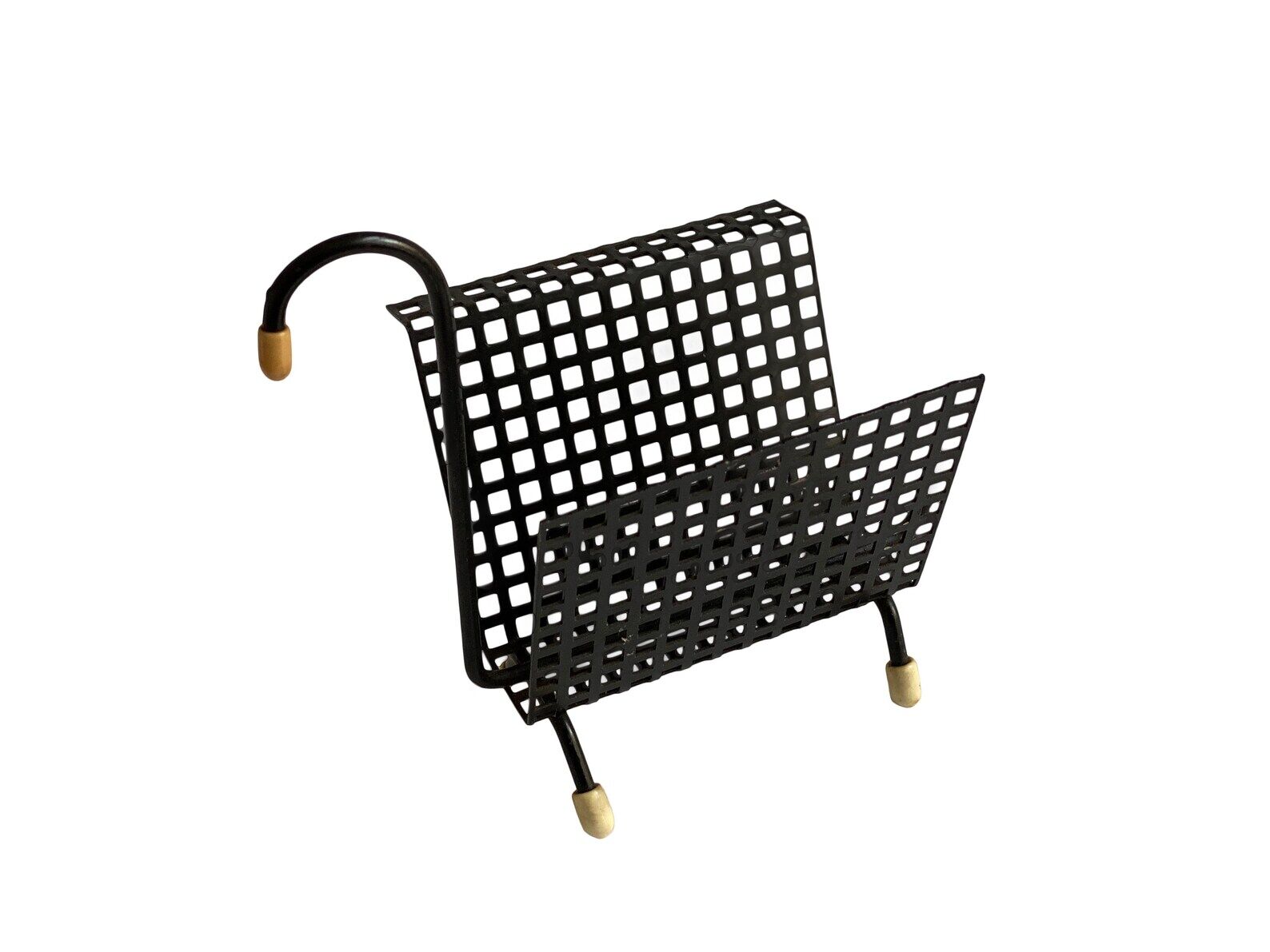 Mid century perforated metal letter holder / desk organizer / post organizer, swan, pilastro era