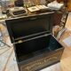 Anchor line painted wooden chest