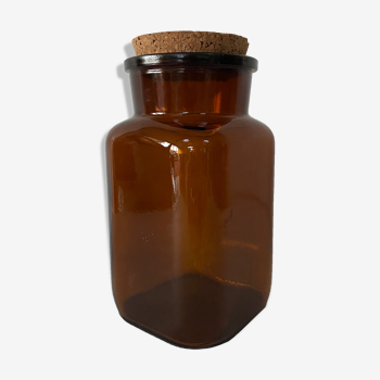 Vintage amber glass jar