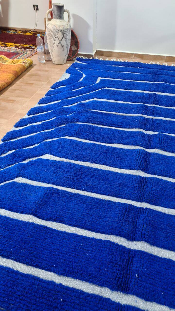 Majorelle blue Beni Ouarain rug