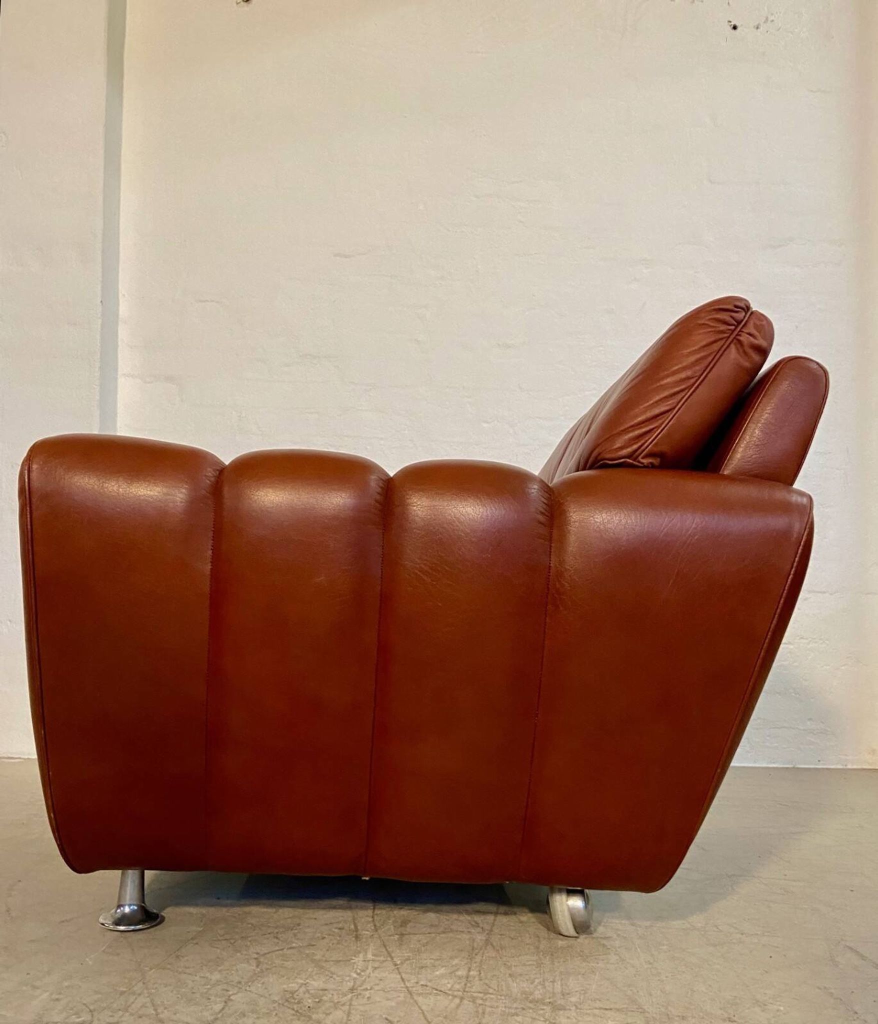 Vintage Danish mid-century Svend Skipper leather club chair 1970s