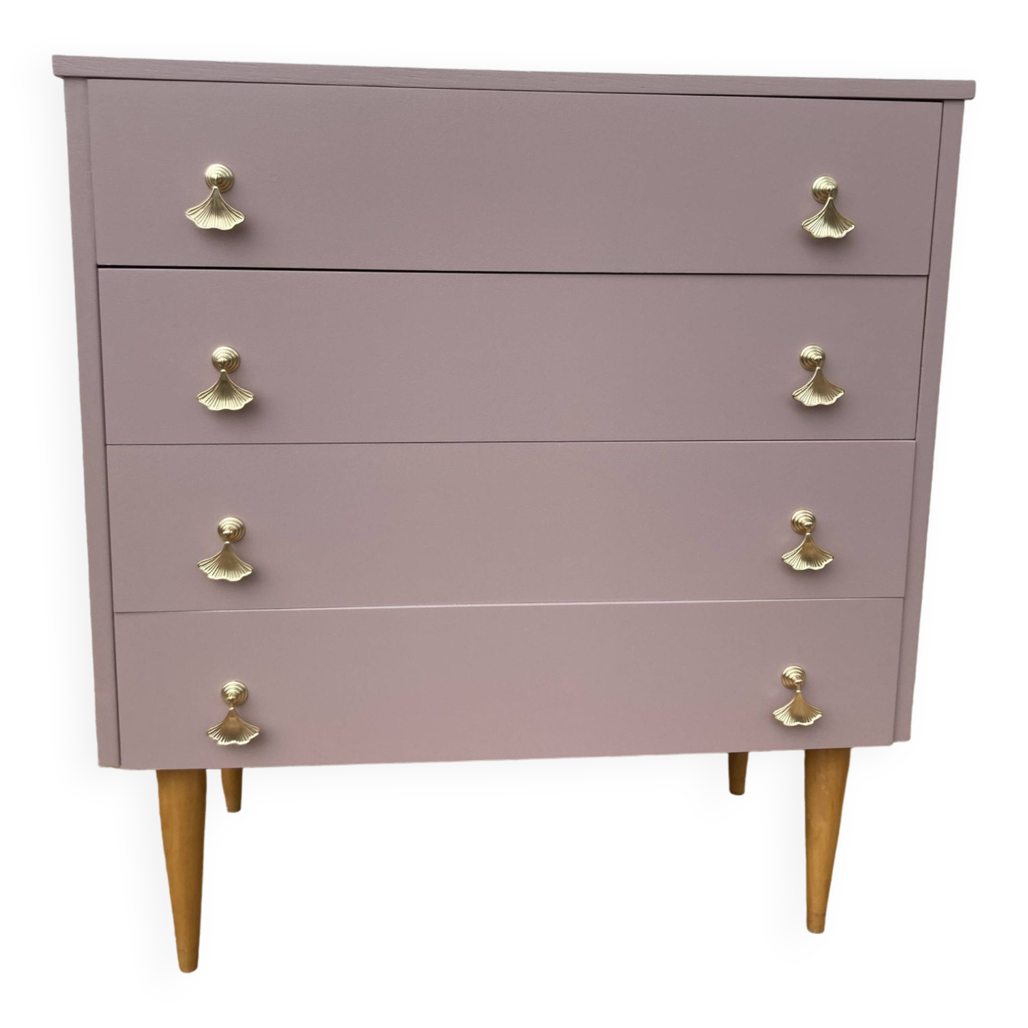 vintage old pink chest of drawers restored