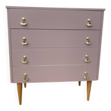 vintage old pink chest of drawers restored