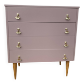 vintage old pink chest of drawers restored