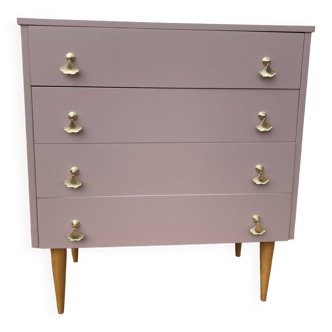 vintage old pink chest of drawers restored