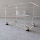 David Lange side table on wheels in plexiglass, France 1970.