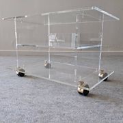 David Lange side table on wheels in plexiglass, France 1970.