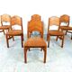 Vintage pine wood dining chairs - 1970s