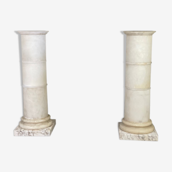 Pair of alabaster columns, circa 1880