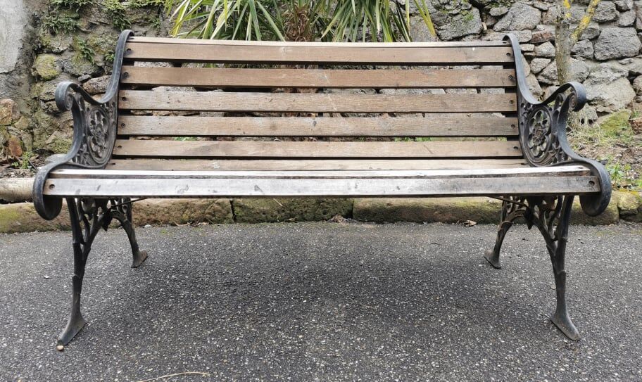 Cast iron garden bench