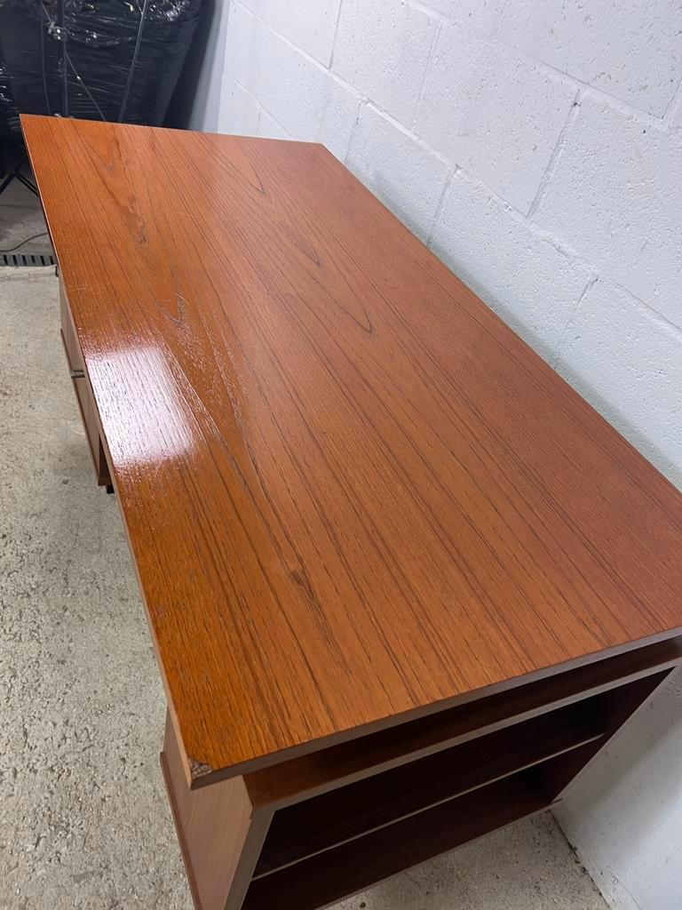 Vintage wooden desk with bleacher on the side