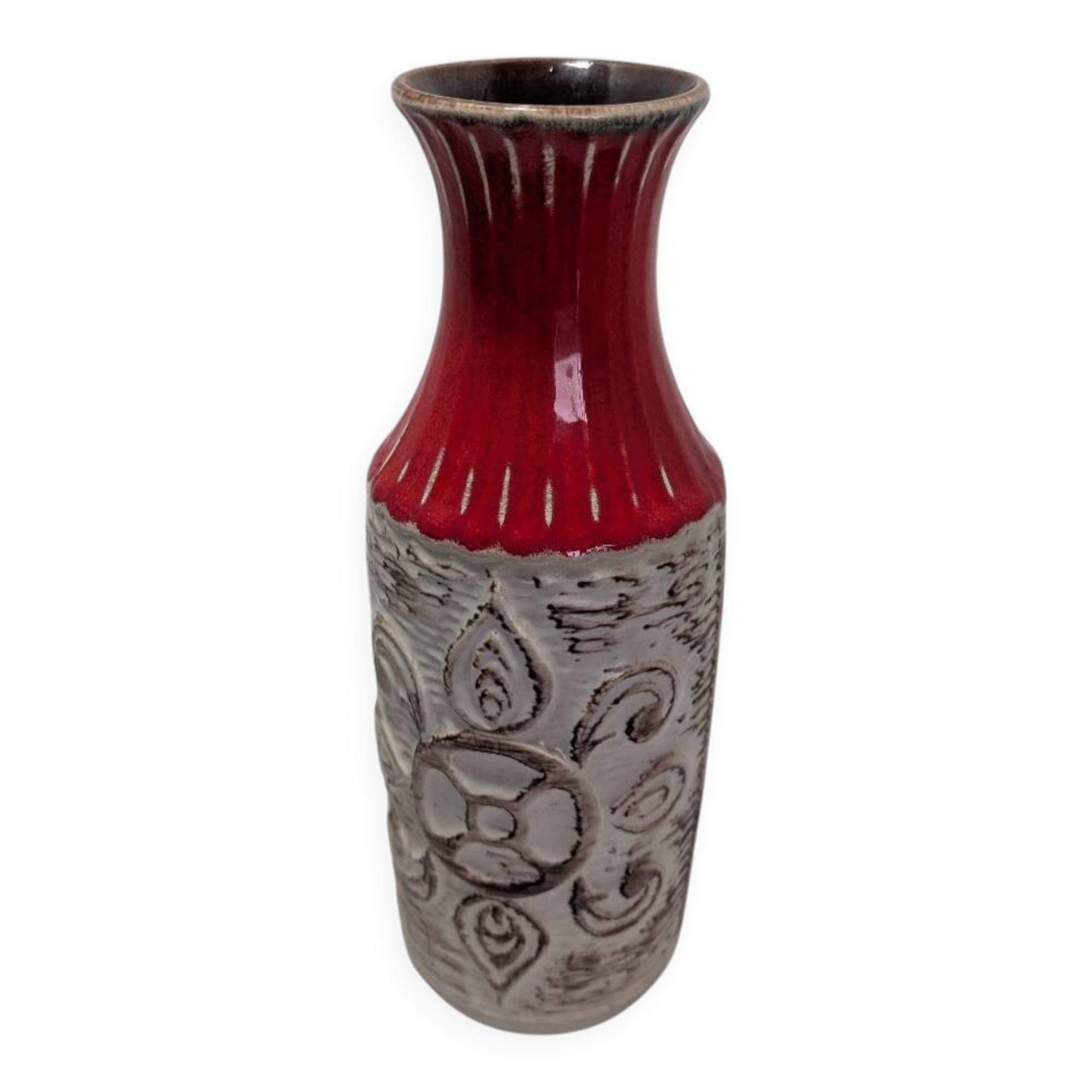 Vase Bay Keramik West Germany red vintage 70s - model 68/25