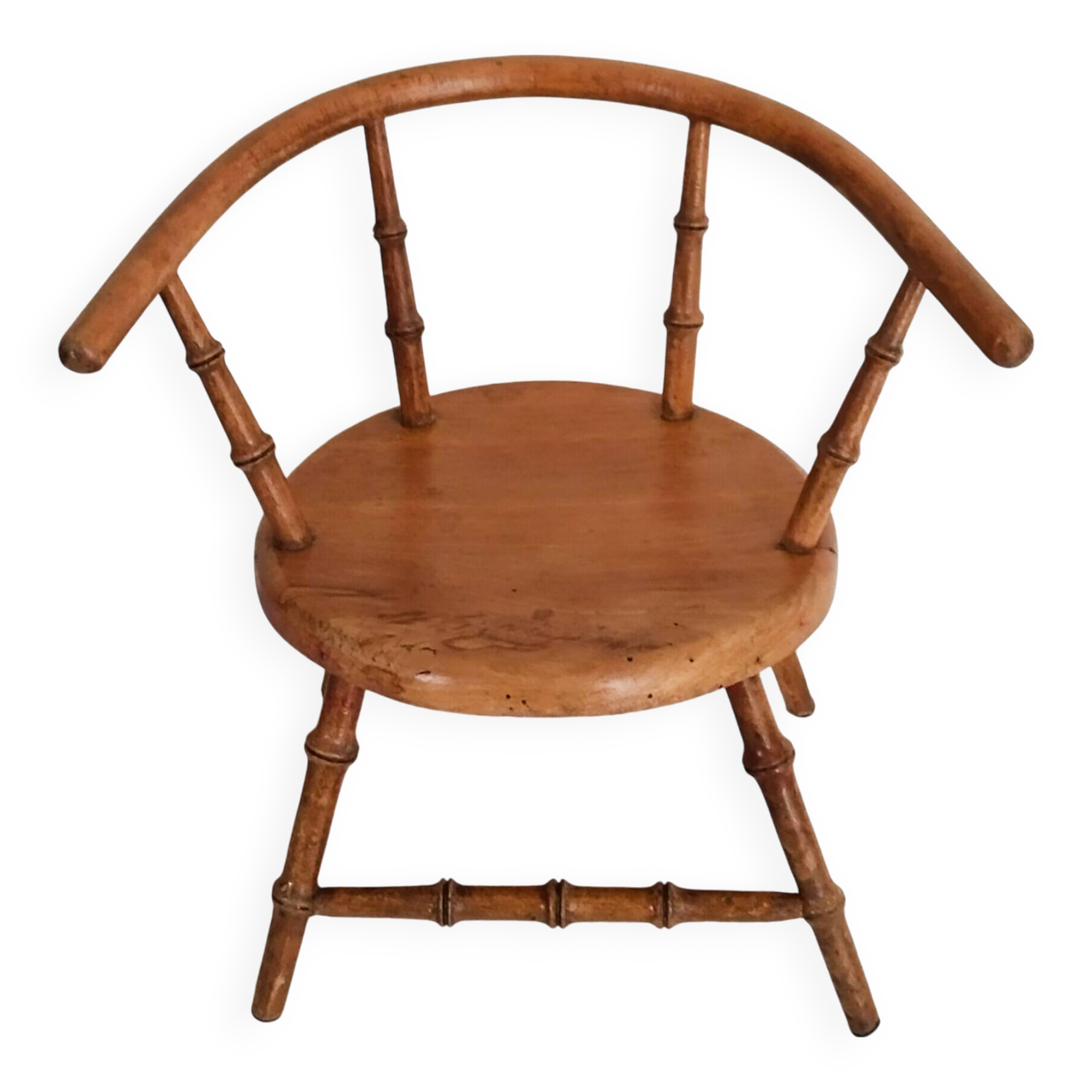 Vintage doll chair, in wood, and Liberty cushion
