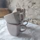 Set of 4 cracked ceramic coffee cups