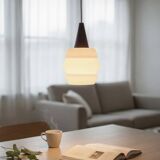 Scandinavian opaline pendant light by Louis Kalff for Philips