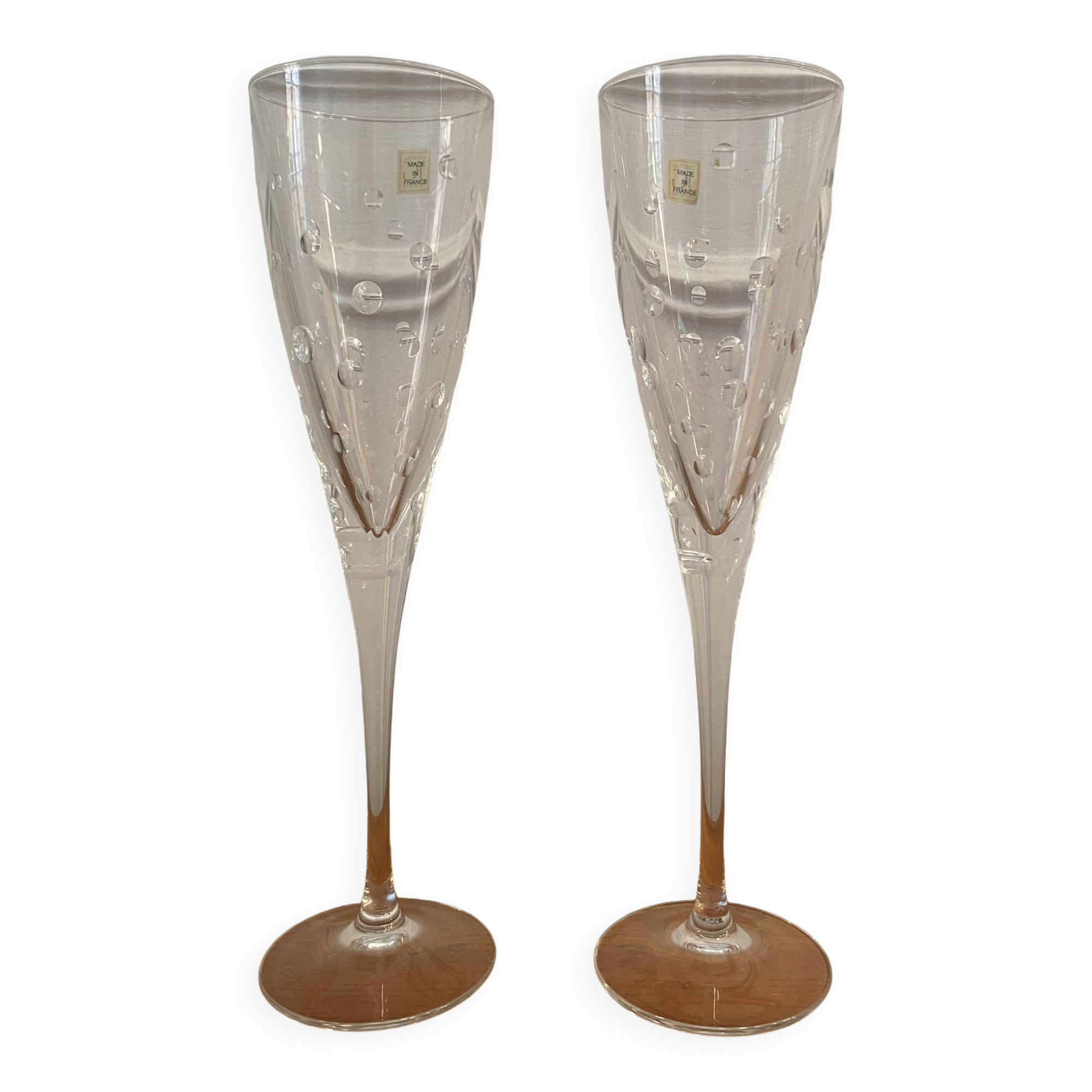 Arques crystal champagne flutes - JG Durand