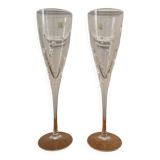 Arques crystal champagne flutes - JG Durand
