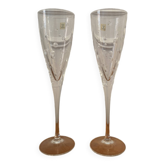 Arques crystal champagne flutes - JG Durand