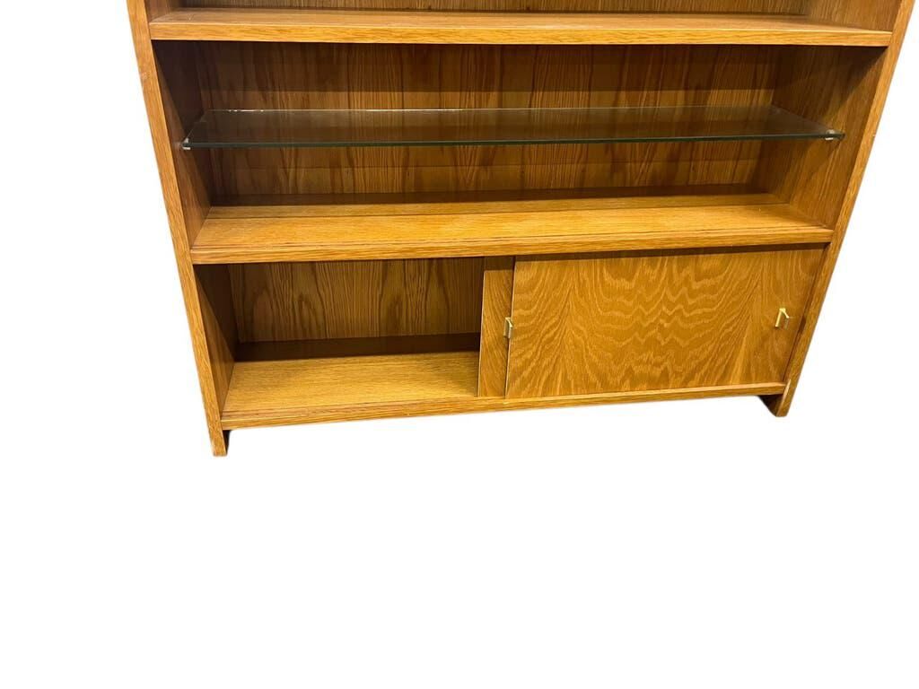 Shallow vintage wooden display cabinet / shelving unit / collector's cabinet
