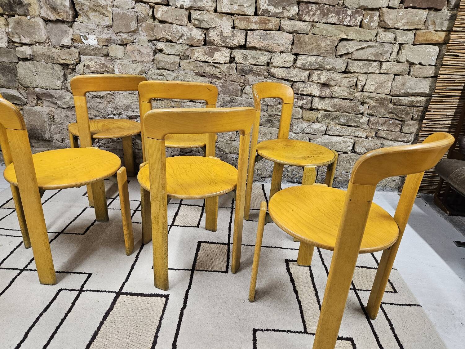 Lot of vintage bruno rey 1970" chairs