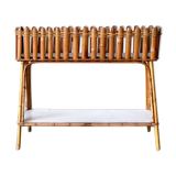 Bamboo and rattan planter 60s