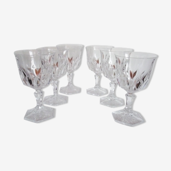 Set of 6 glasses water crystal of Arques - Chaumont