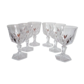 Set of 6 glasses water crystal of Arques - Chaumont