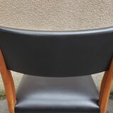 6 scandinavian black and beech chairs