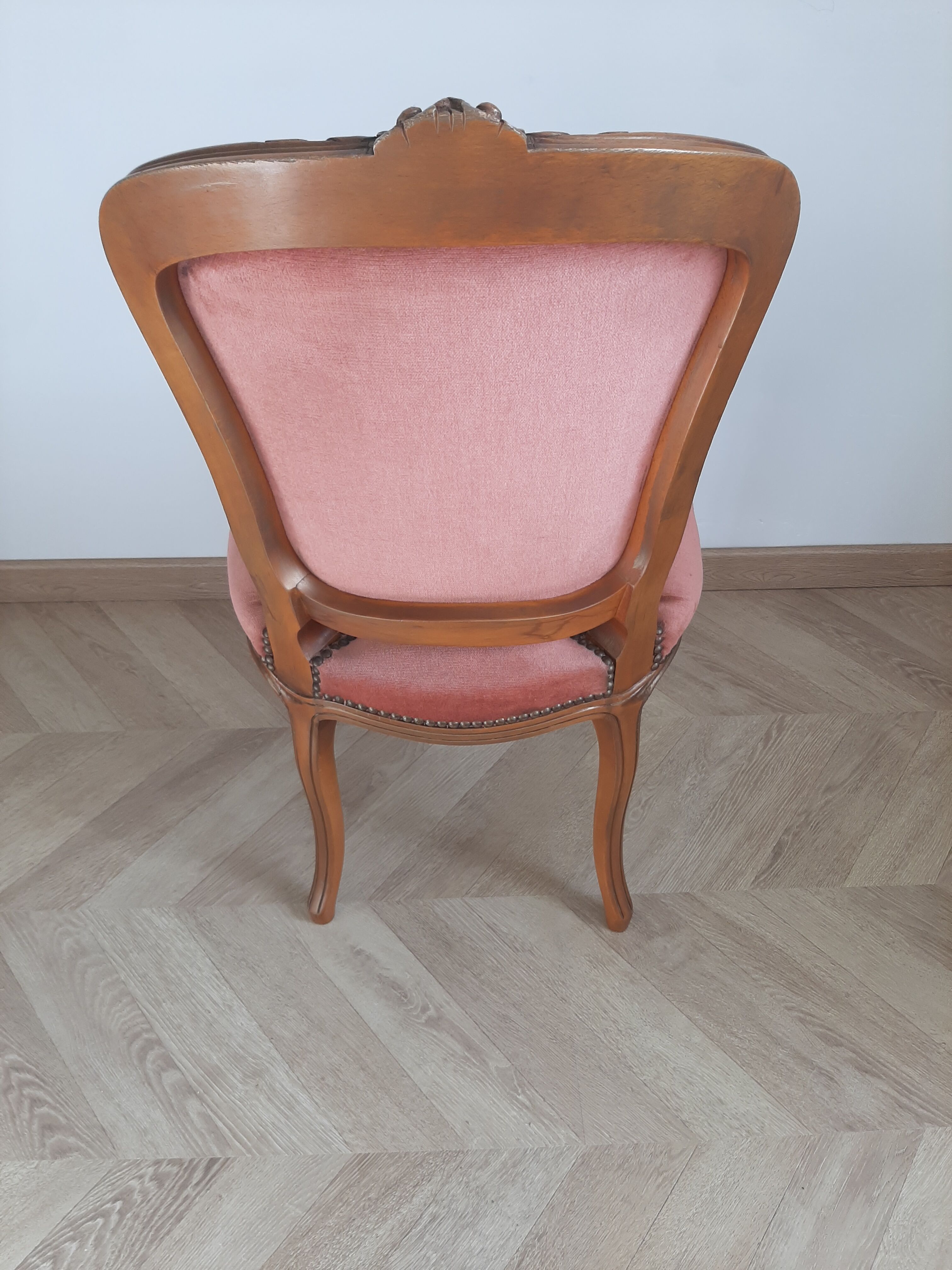 Chaise Louis XV rose